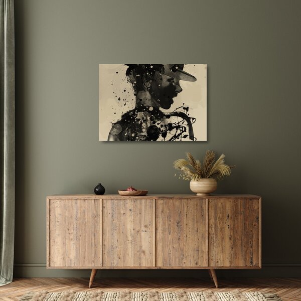 Tablou pe sticlă - Femeie de jazz (70x50 cm)