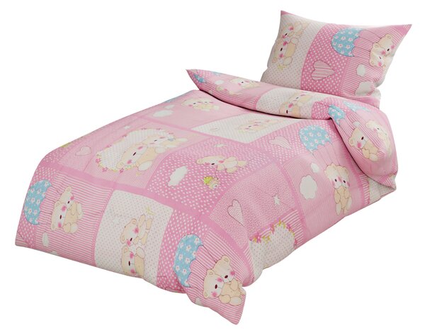 Lenjerii din bumbac pentru patut Culoare roz, COTTON TEDDY