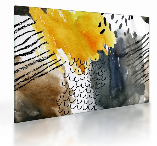 Tablou pe sticlă - Acuarelă abstractă (70x50 cm)