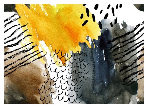 Tablou pe sticlă - Acuarelă abstractă (70x50 cm)