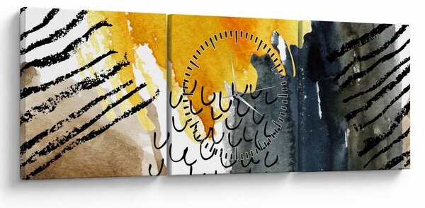 Tablou - Acuarelă abstractă (cu ceas) (90x30 cm)