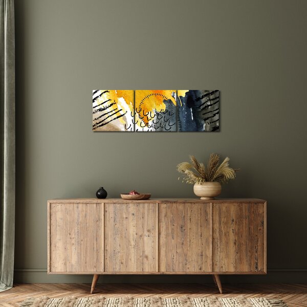 Tablou - Acuarelă abstractă (cu ceas) (90x30 cm)