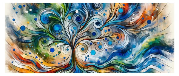 Tablou – Arbore energetic colorat (120x50 cm)