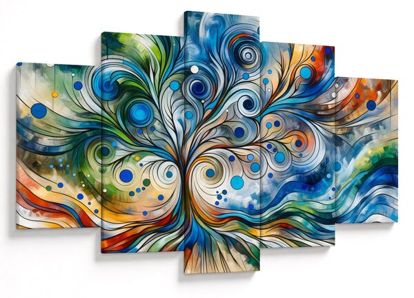 Tablou – Arbore energetic colorat (150x105 cm)