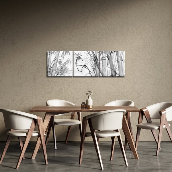 Tablou - Pădure de bambus (cu ceas) (90x30 cm)
