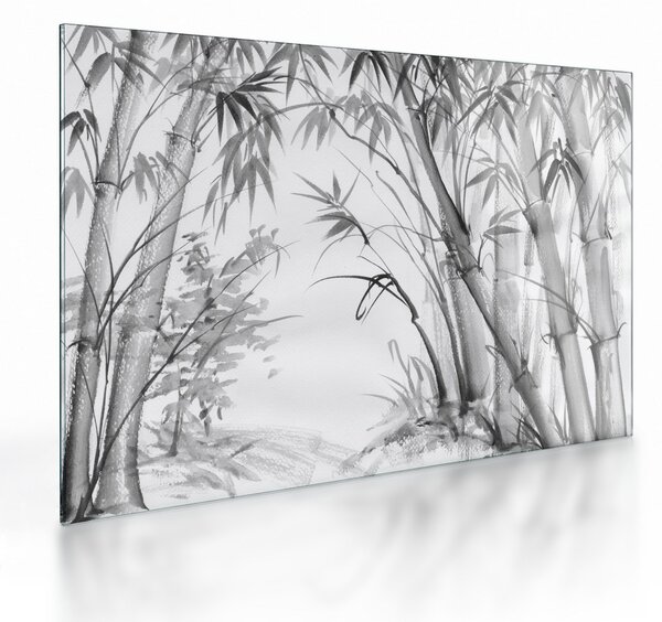 Tablou pe sticlă - Pădure de bambus (70x50 cm)