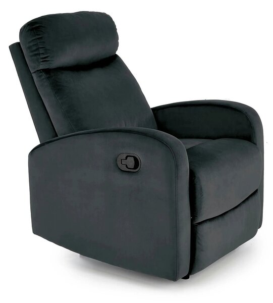 Fotoliu rabatabil WONDER, stofa catifelata negru - Bluvel 19, 75x95/14