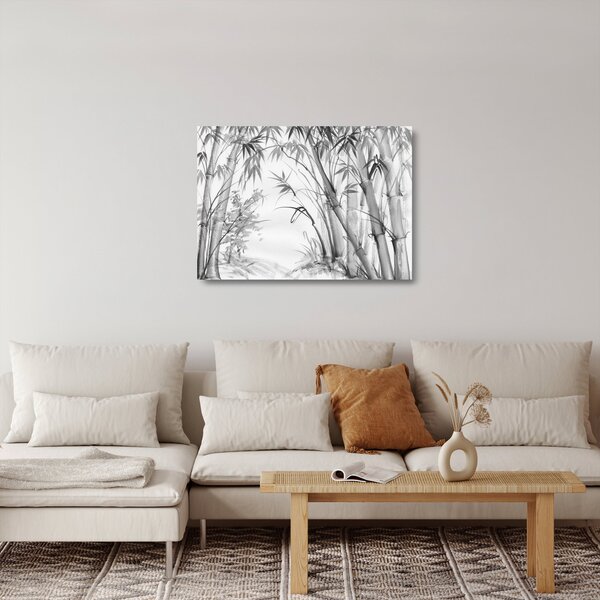 Tablou pe sticlă - Pădure de bambus (70x50 cm)
