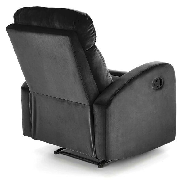 Fotoliu rabatabil WONDER, stofa catifelata negru - Bluvel 19, 75x95/14