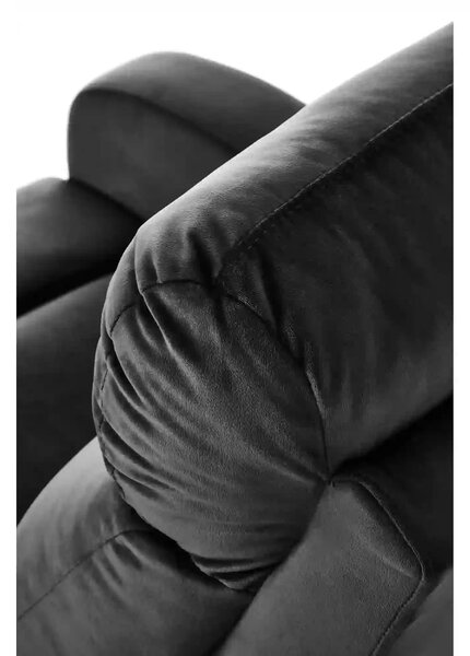 Fotoliu rabatabil WONDER, stofa catifelata negru - Bluvel 19, 75x95/14