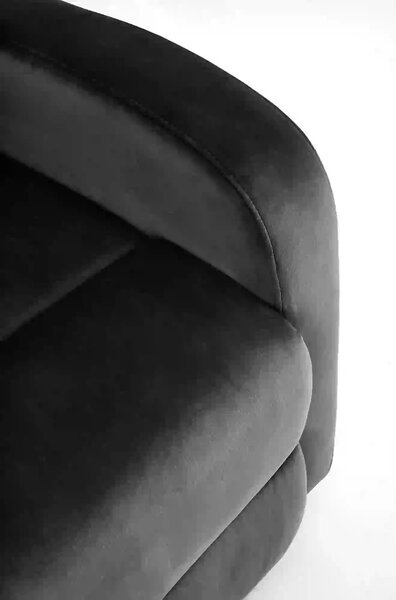 Fotoliu rabatabil WONDER, stofa catifelata negru - Bluvel 19, 75x95/14