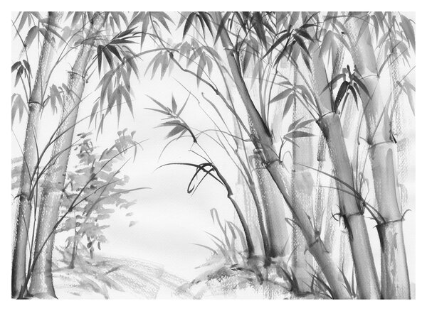 Tablou pe sticlă - Pădure de bambus (70x50 cm)