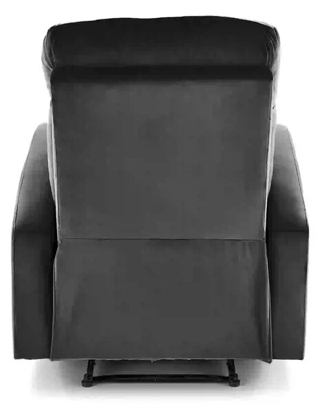 Fotoliu rabatabil WONDER, stofa catifelata negru - Bluvel 19, 75x95/14