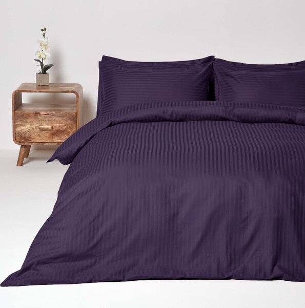 Lenjerie de pat Royal Linen din 100% bumbac culoare prună de la Aglika