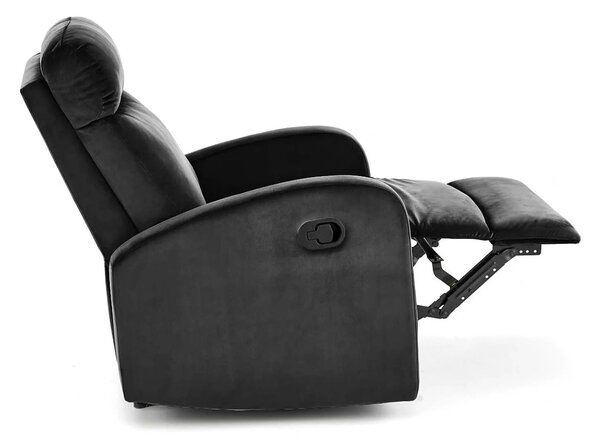 Fotoliu rabatabil WONDER, stofa catifelata negru - Bluvel 19, 75x95/14