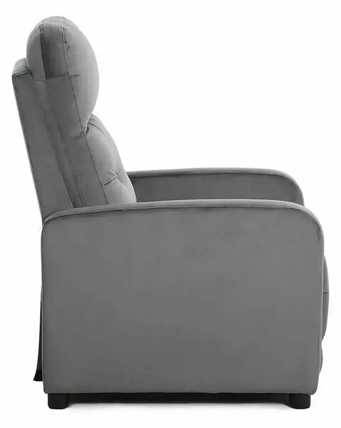 Fotoliu rabatabil OTUS, stofa catifelata gri - Bluvel 14, 66x92/144x10