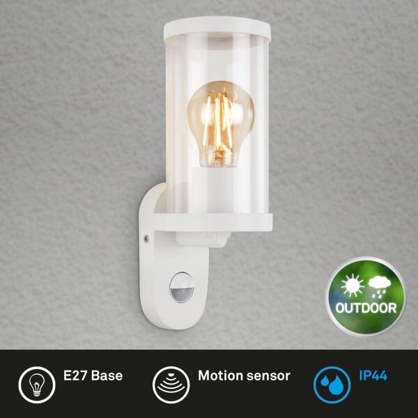 Aplică de exterior Briloner 3628-016 1xE27/12W/230V IP44 alb