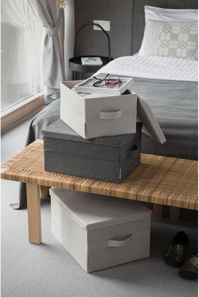 Cutie de depozitare bej din material textil cu capac 35x26x19 cm Soft Storage – Bigso