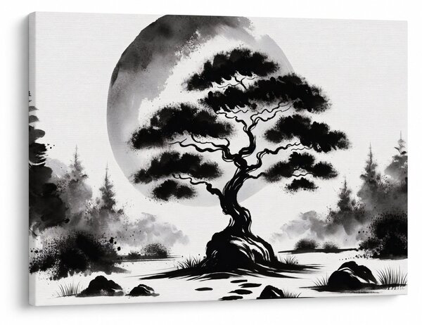 Tablou – Bonsai alb-negru (70x50 cm)