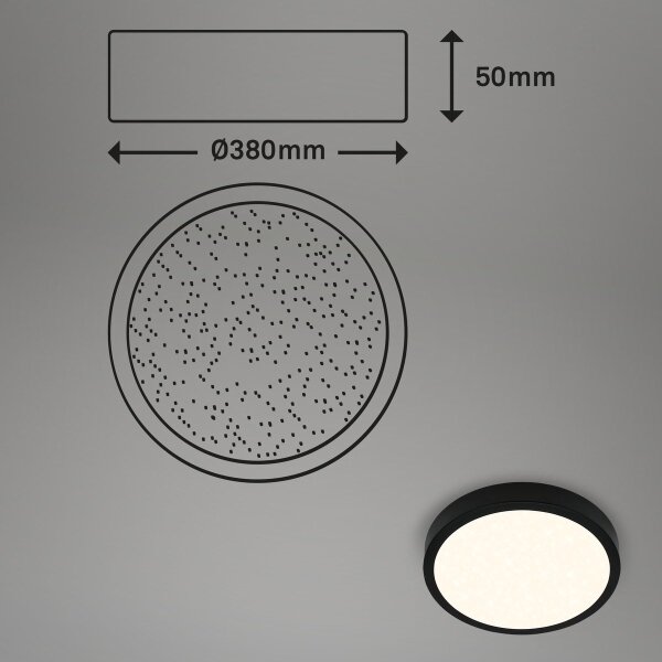 Plafonieră LED dimabilă RUNA LED/22W/230V negru Briloner 3704-015 + telecomandă