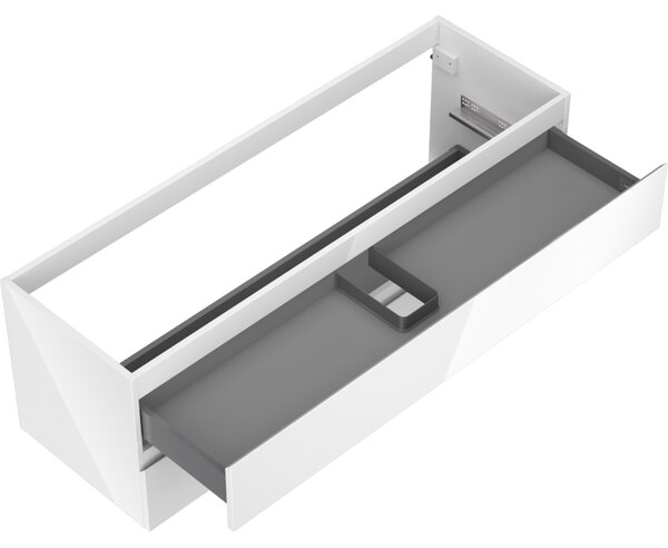 Mexen Orio, mobilier de baie sub chiuvetă 140 cm, 2 sertare, alb lucios, 91A10-14047-2-BFF00