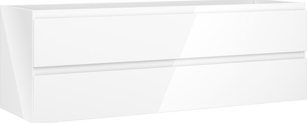 Mexen Orio, mobilier de baie sub chiuvetă 140 cm, 2 sertare, alb lucios, 91A10-14047-2-BFF00