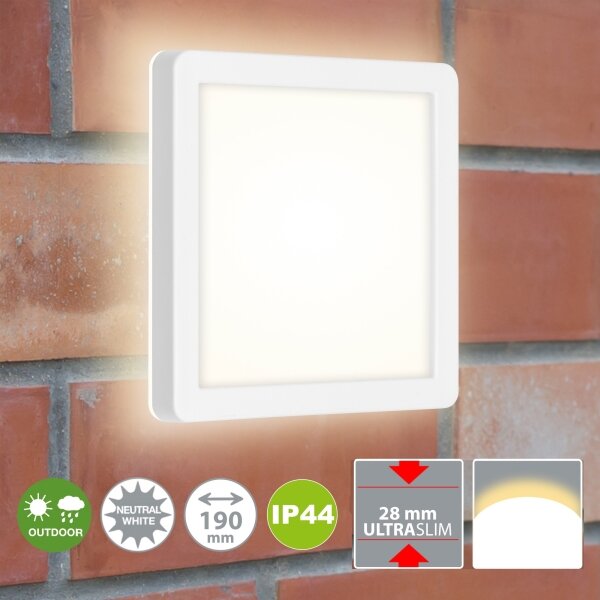 Plafonieră LED/8W/230V 19x19 cm albă IP44 Briloner 3010-016