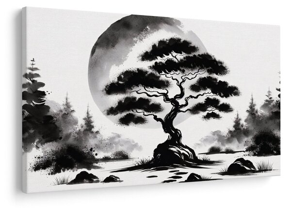 Tablou – Bonsai alb-negru (90x60 cm)