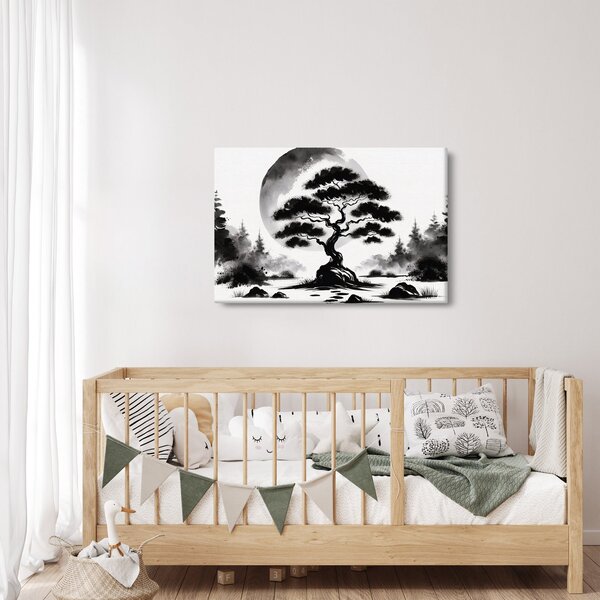 Tablou – Bonsai alb-negru (90x60 cm)