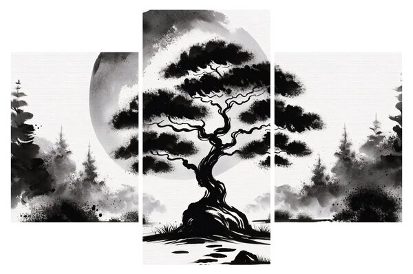 Tablou – Bonsai alb-negru (90x60 cm)