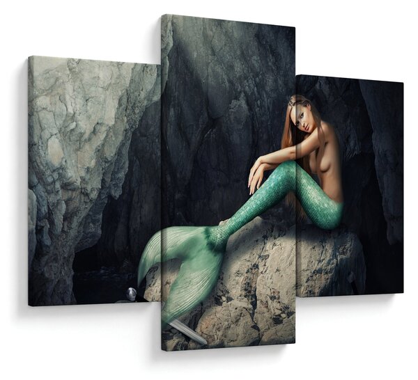 Tablou - Sirena pe stâncă (90x60 cm)