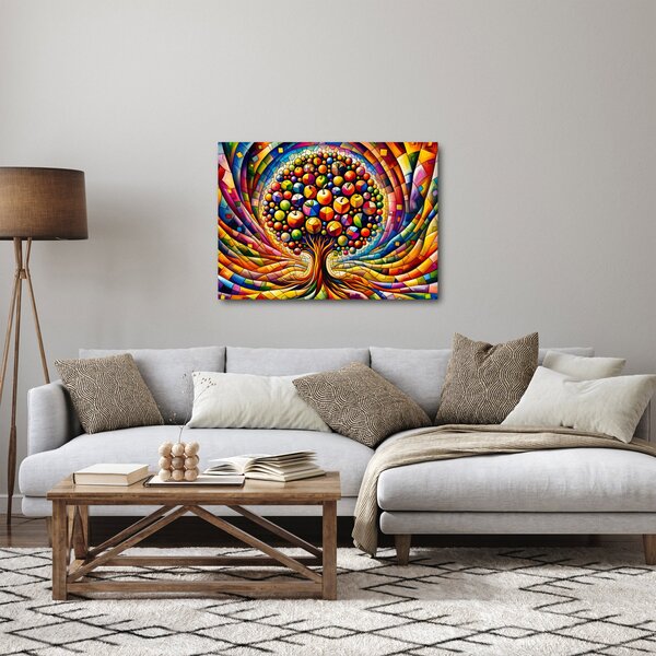 Tablou – Arbore colorat cu mere (70x50 cm)