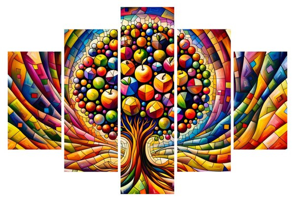 Tablou – Arbore colorat cu mere (150x105 cm)