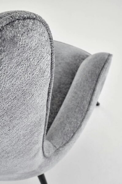 Fotoliu JUKON, gri/negru, stofa clasica/otel, 74x87x108 cm