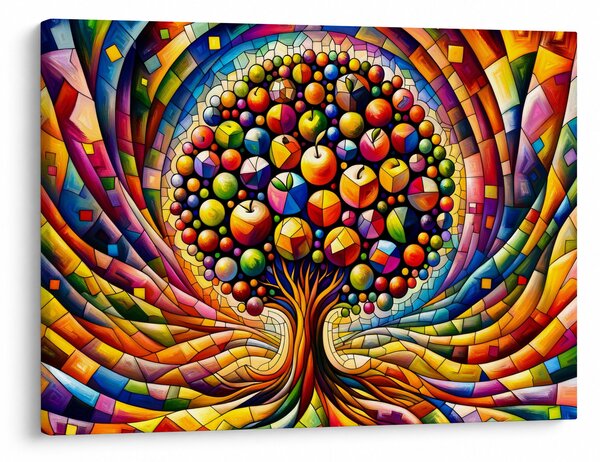 Tablou – Arbore colorat cu mere (70x50 cm)