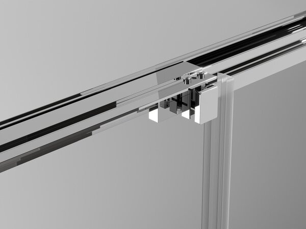 Mexen Exo, cabină de duș glisantă, ușă 85 cm + perete lateral 70 cm, sticlă transparentă, crom, 8153-085-070-01-00