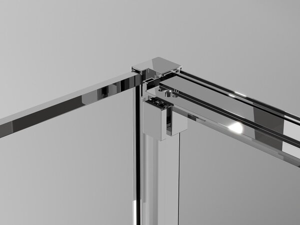 Mexen Exo, cabină de duș glisantă, ușă 85 cm + perete lateral 70 cm, sticlă transparentă, crom, 8153-085-070-01-00