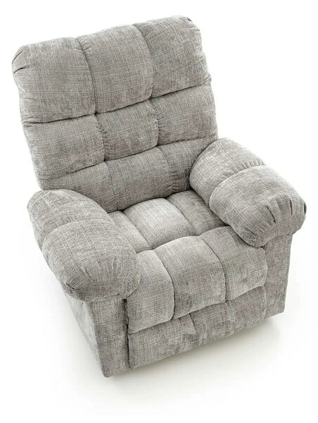 Fotoliu recliner AMORE, gri, stofa, 105x100x86 cm