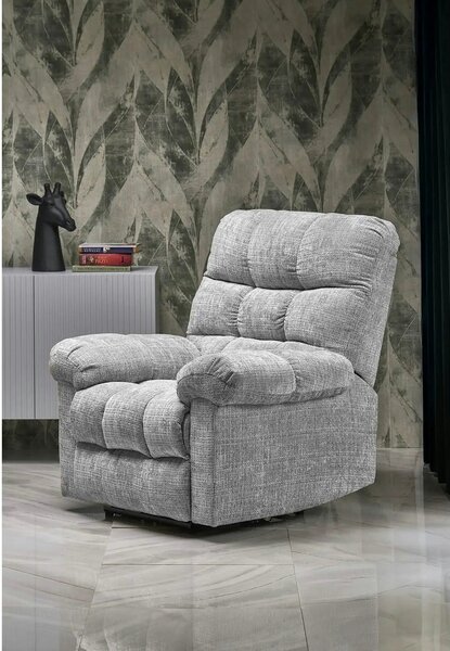 Fotoliu recliner AMORE, gri, stofa, 105x100x86 cm