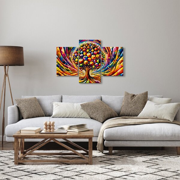 Tablou – Arbore colorat cu mere (90x60 cm)