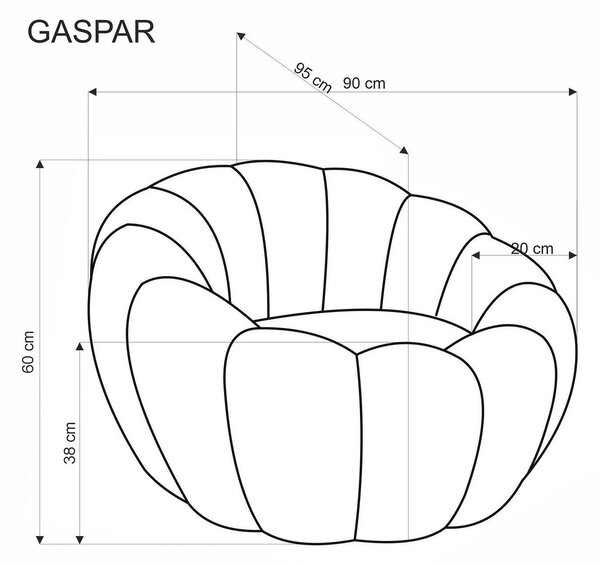Fotoliu GASPAR 2, bej, stofa, 90x95x60 cm