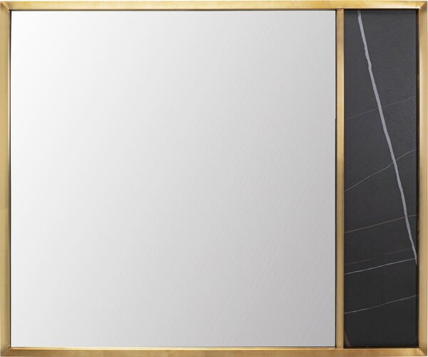 Oglinda cu rama aurie din ceramica si otel Cesaro 120x100 cm