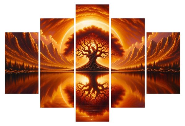 Tablou – Arbore în soare sângeriu (150x105 cm)