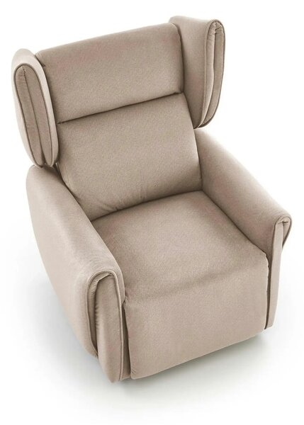 Fotoliu recliner GELATO, bej, stofa clasica, 83x91/161x95/109 cm