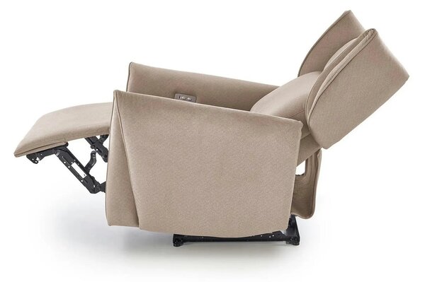 Fotoliu recliner GELATO, bej, stofa clasica, 83x91/161x95/109 cm
