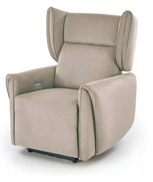 Fotoliu recliner GELATO, bej, stofa clasica, 83x91/161x95/109 cm