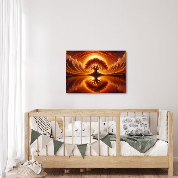 Tablou – Arbore în soare sângeriu (70x50 cm)