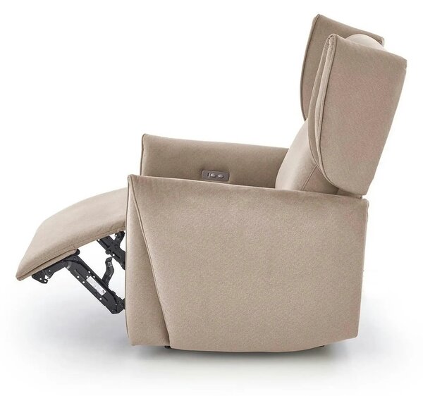 Fotoliu recliner GELATO, bej, stofa clasica, 83x91/161x95/109 cm