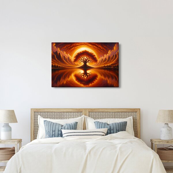 Tablou – Arbore în soare sângeriu (90x60 cm)