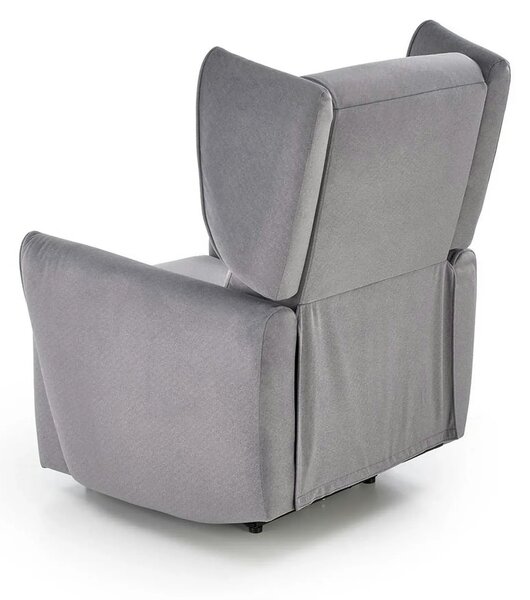 Fotoliu recliner GELATO, gri, stofa clasica, 83x91/161x95/109 cm